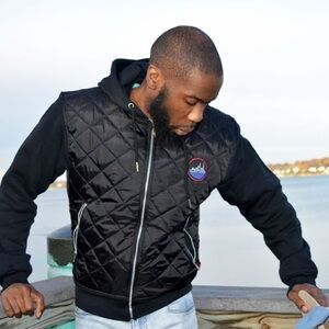 NUGGLIFE Cityscape Black Quilted Jacket Size XL